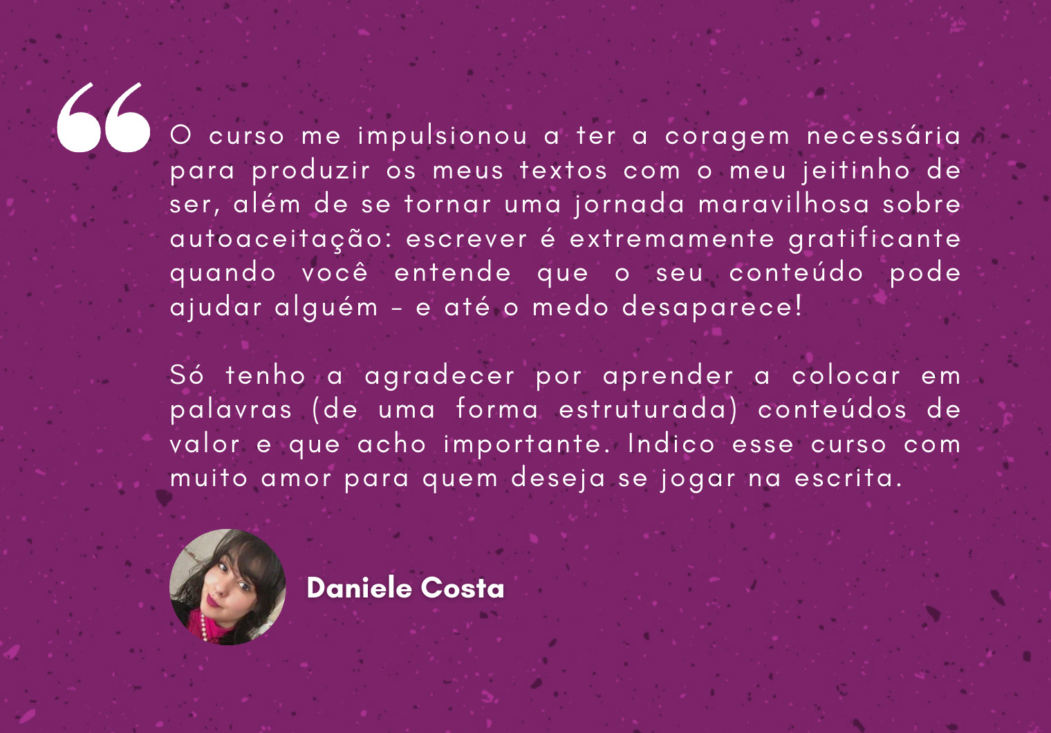 - Depoimento curso textos inspiradores_Laíze Damasceno